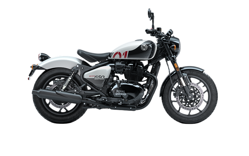 Royal enfield shotgun 650 stencil white
