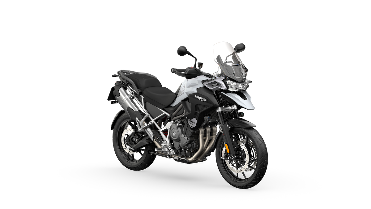 Tiger 1200 GT Pro MY22 Snowdonia White Angle RHS
