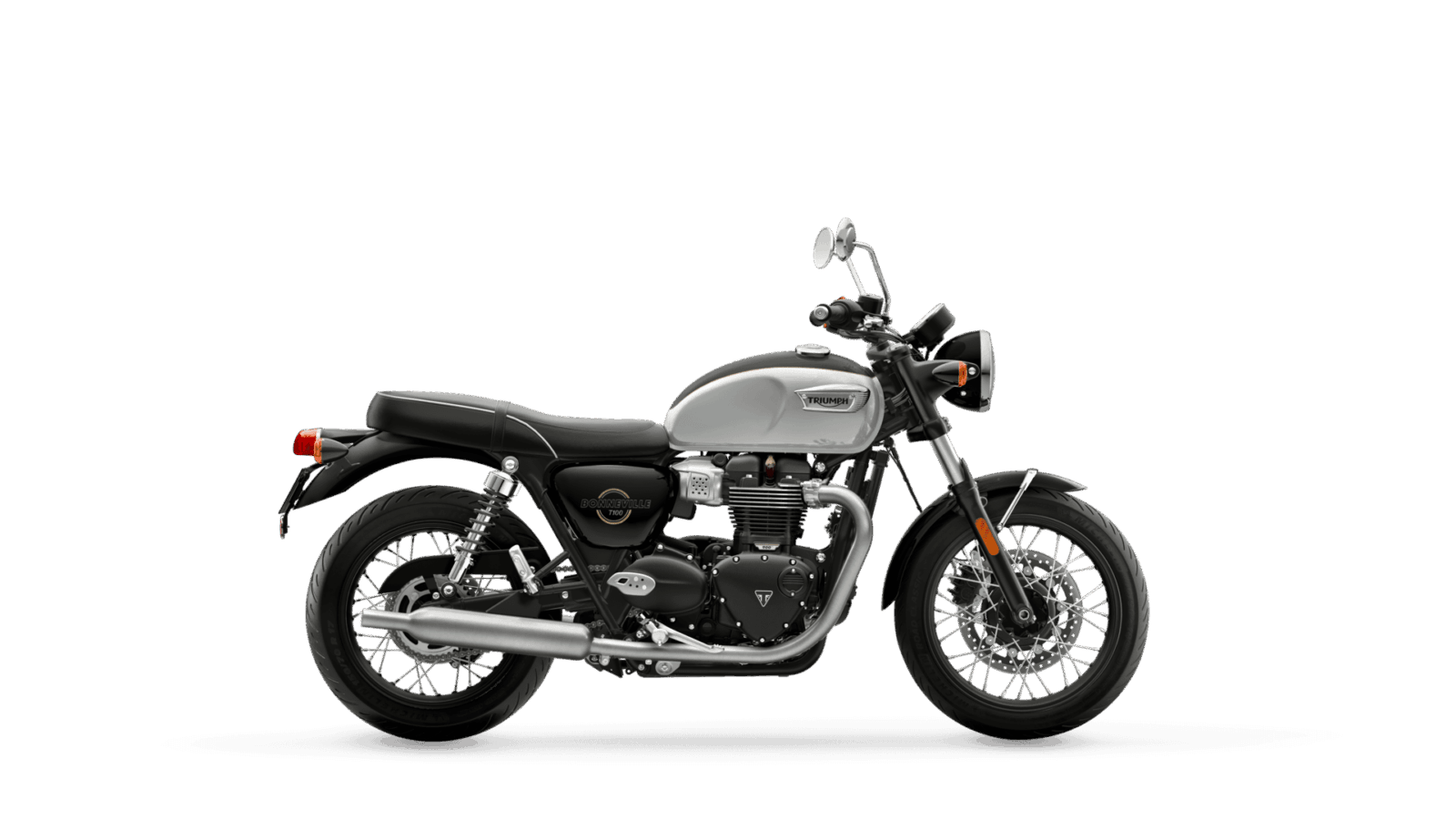 Triumph Bonneville T100 Snowdonia White Sapphire Black
