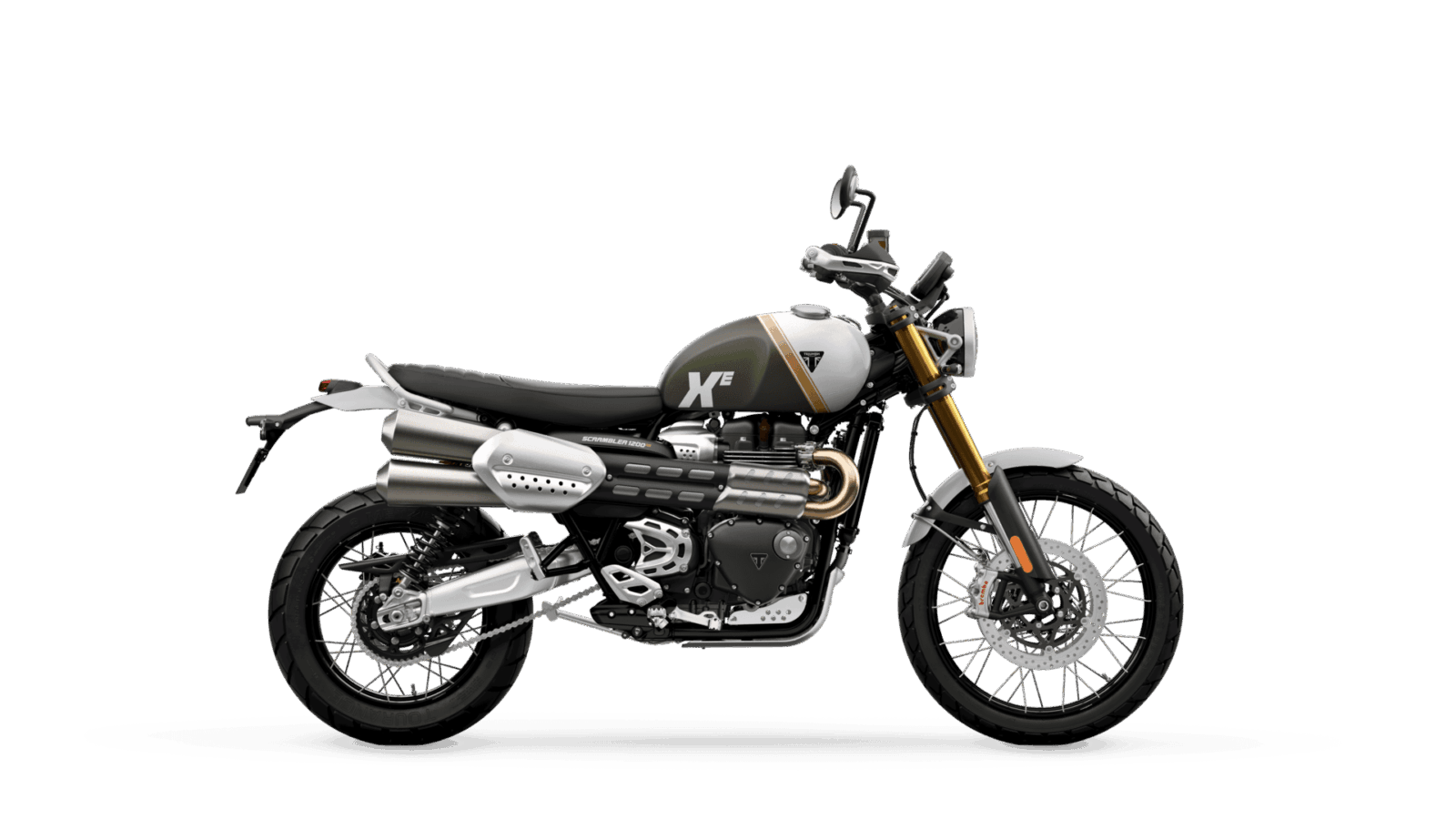 Triumph Scrambler 1200 XE Matt Khaki Green Matt Crystal White