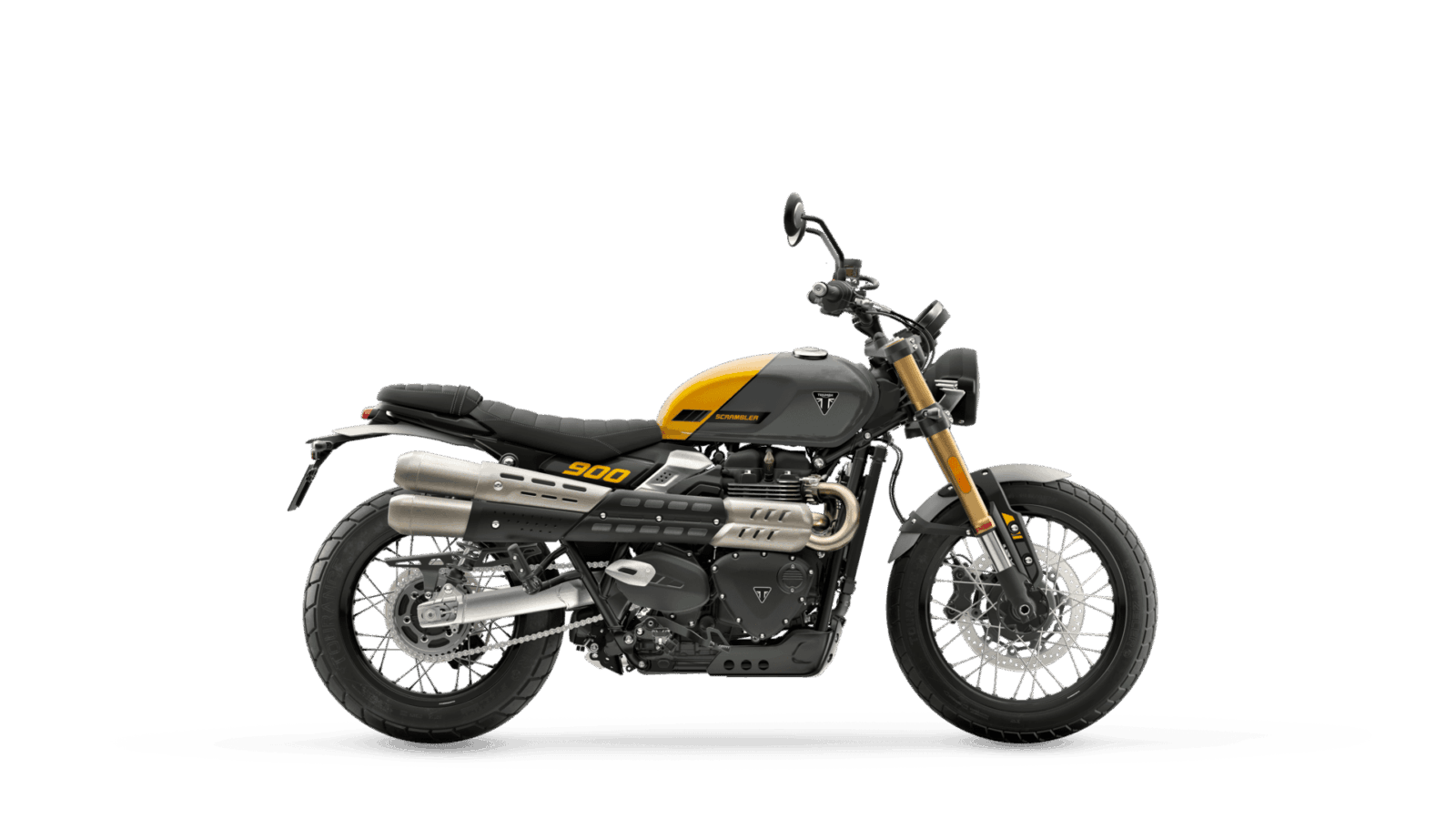 Triumph Scrambler 900 Mineral Grey Cosmic Yellow